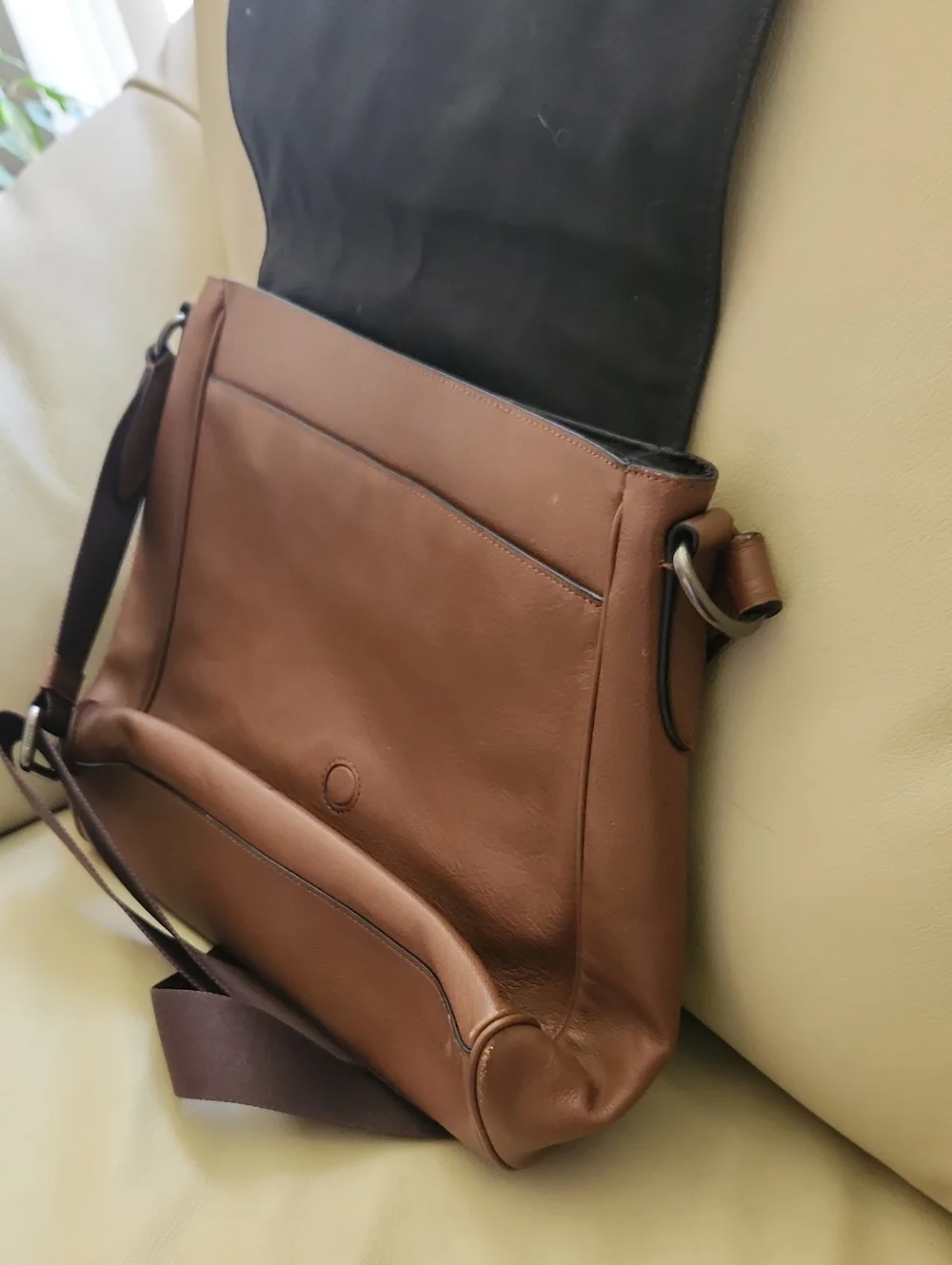 Coach Men's Houston Map Leather Messenger Bag Brown